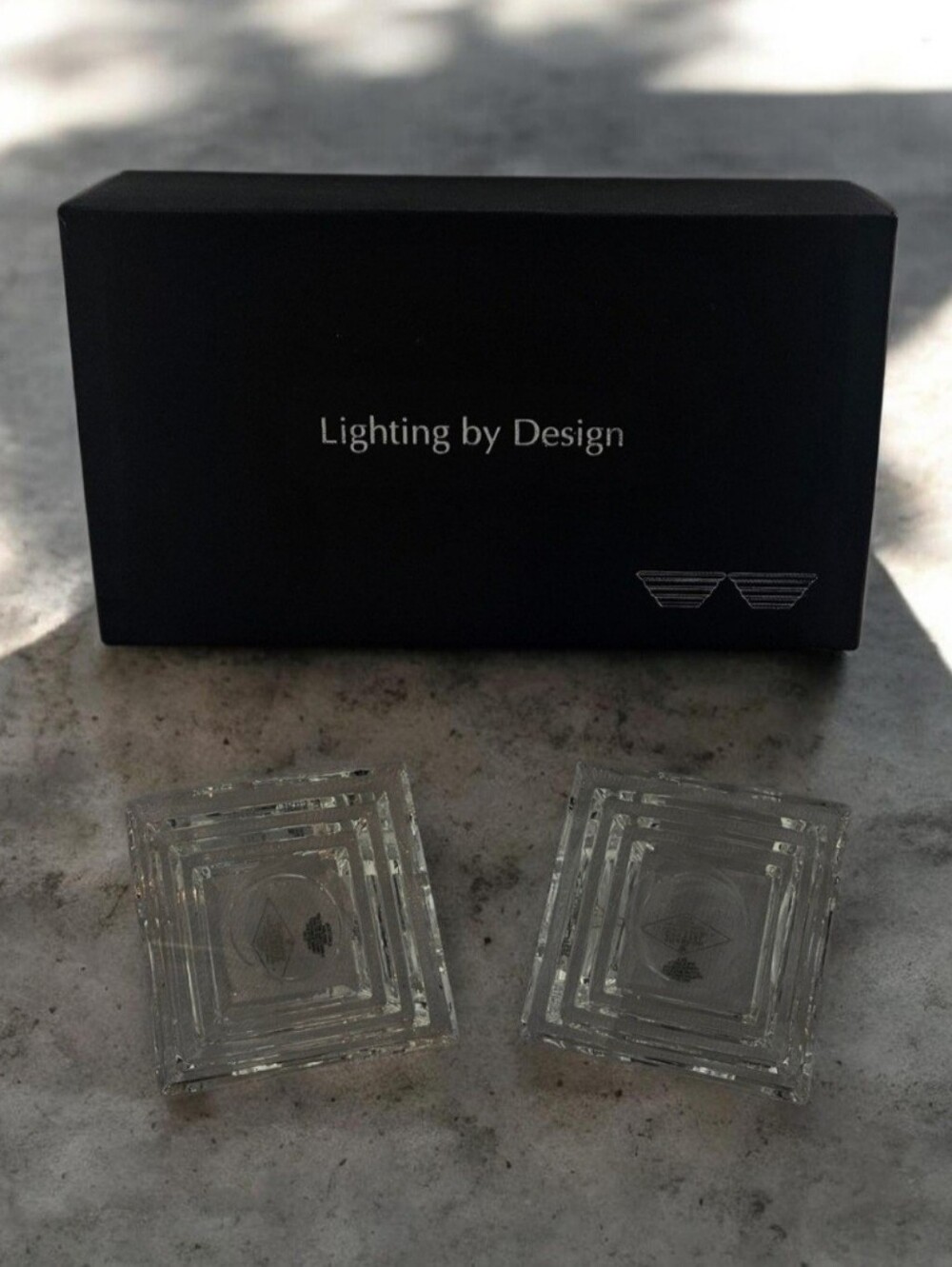 Lighting By Design | 2 Crystal Tiered Square Votive Holders